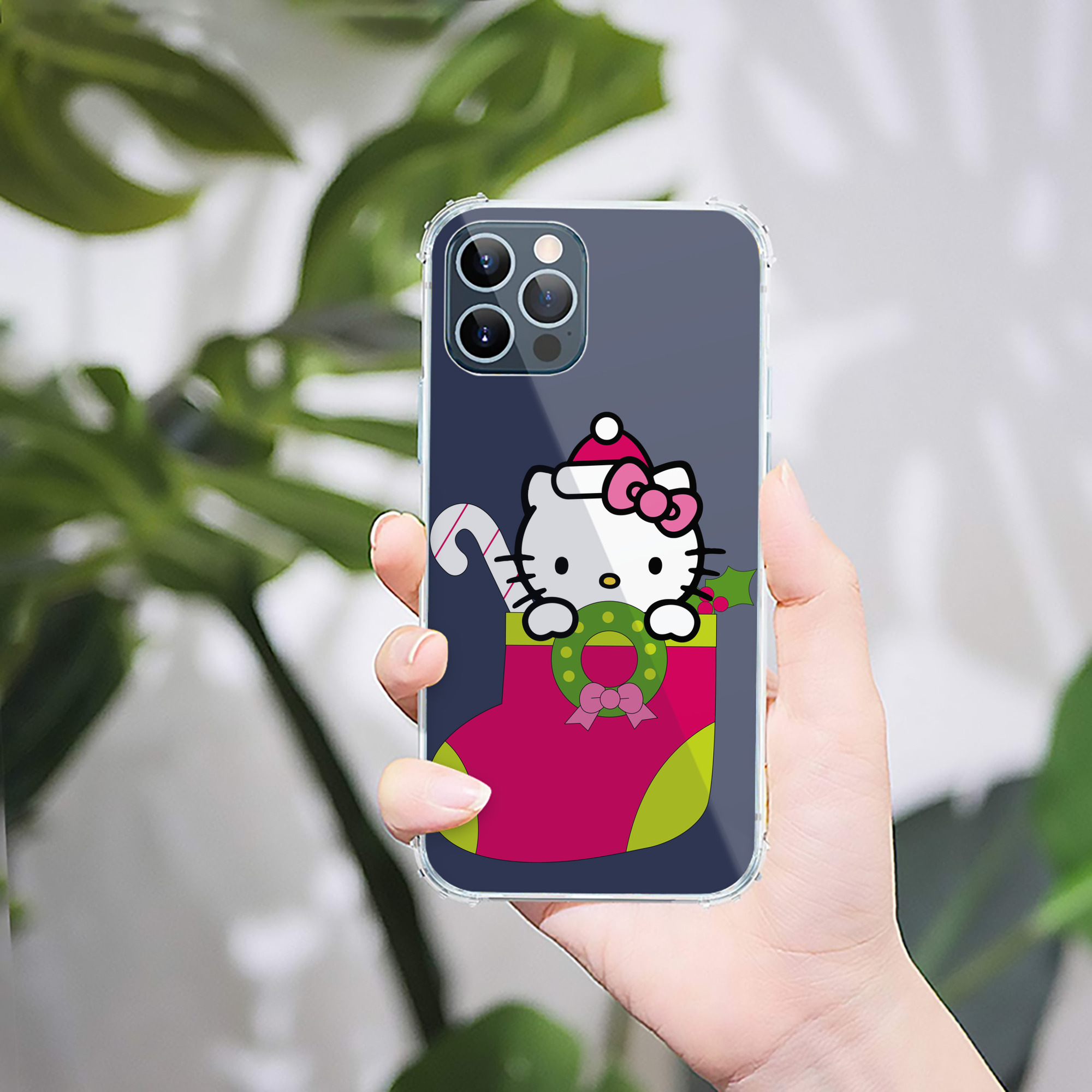 （画像用） Hello Kitty ハローキティ 【iPhone 12シリーズ対応】透明スマホケース（クリアソフトケース）